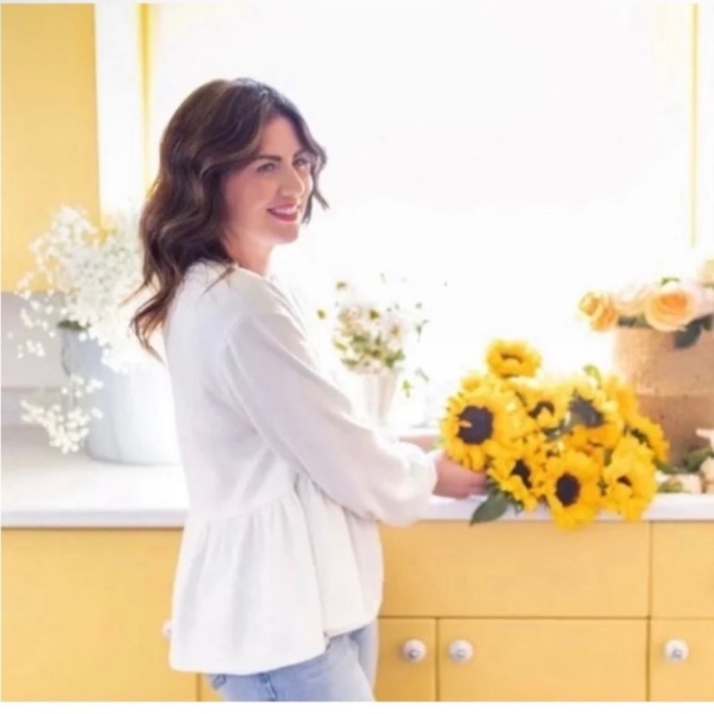 White Peplum Sweater (Jillian Harris + Joe Fresh)